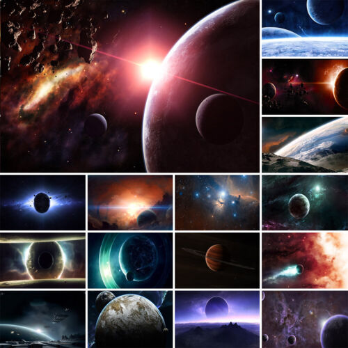 Outer Space Planets Photography Background Studio Photo Backdrops Wall Decor - Picture 1 of 62
