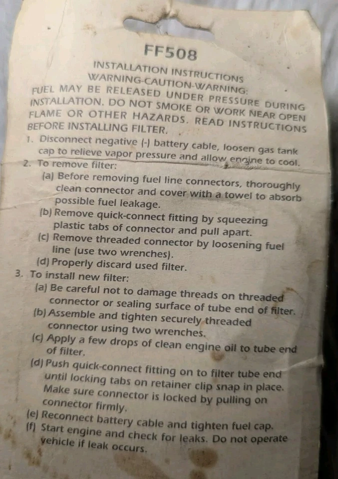 NOS DEUTSCH FILTRO DE COMBUSTIBLE DE PRECISIÓN FF508 NUEVO STOCK ANTIGUO  Foto 3 de 4