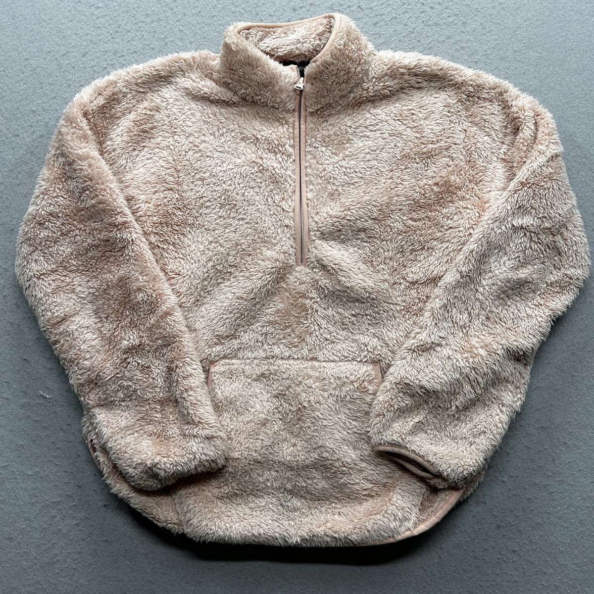 Forever 21 Women's Small Pink Fuzzy 1/4 Zip Sweater | eBay