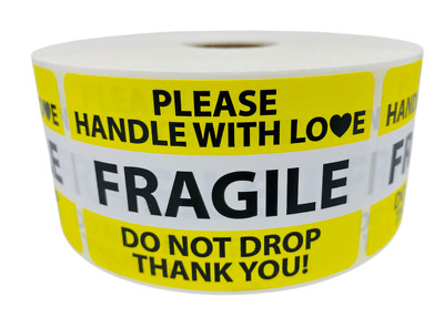 2x3 Fragile Do Not Drop Thank You YL Shipping Labels Handle Love (2) RLS 500 EA