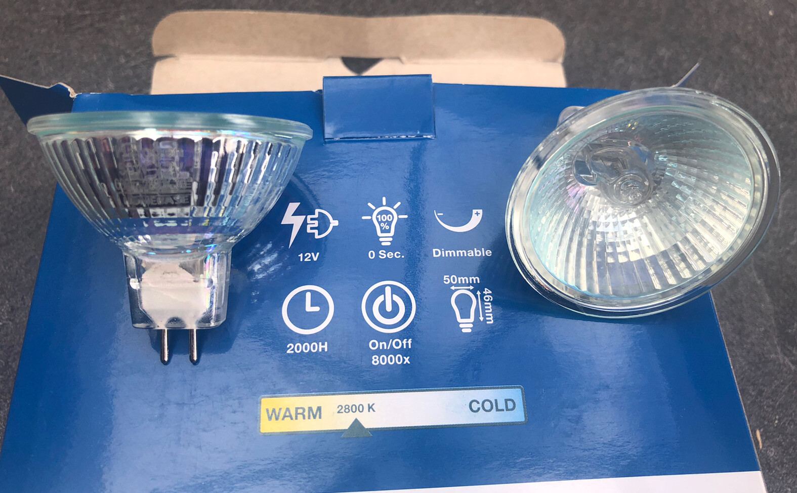 Pack of 6 MR16 50W Watt 12V Halogen Spotlight Bulbs Dimmable Homebase