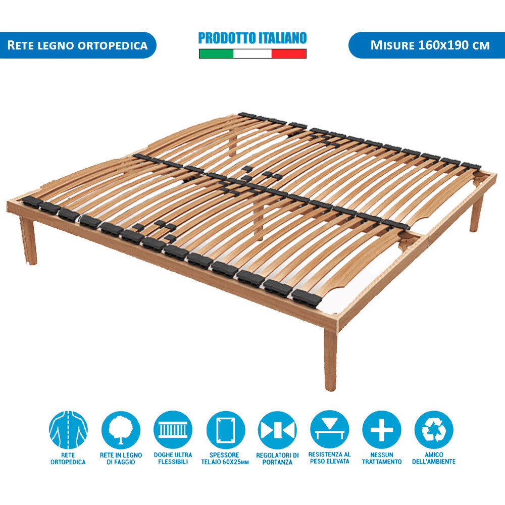 Doghe Larghe Rete A Doghe 160x190 Senza Piedi Rete Per Letto