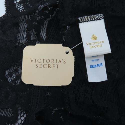 VTG Victorias Secret Small Black Floral Sheer Lace Panty NEW 1980s Gold Crown - Picture 6 of 10