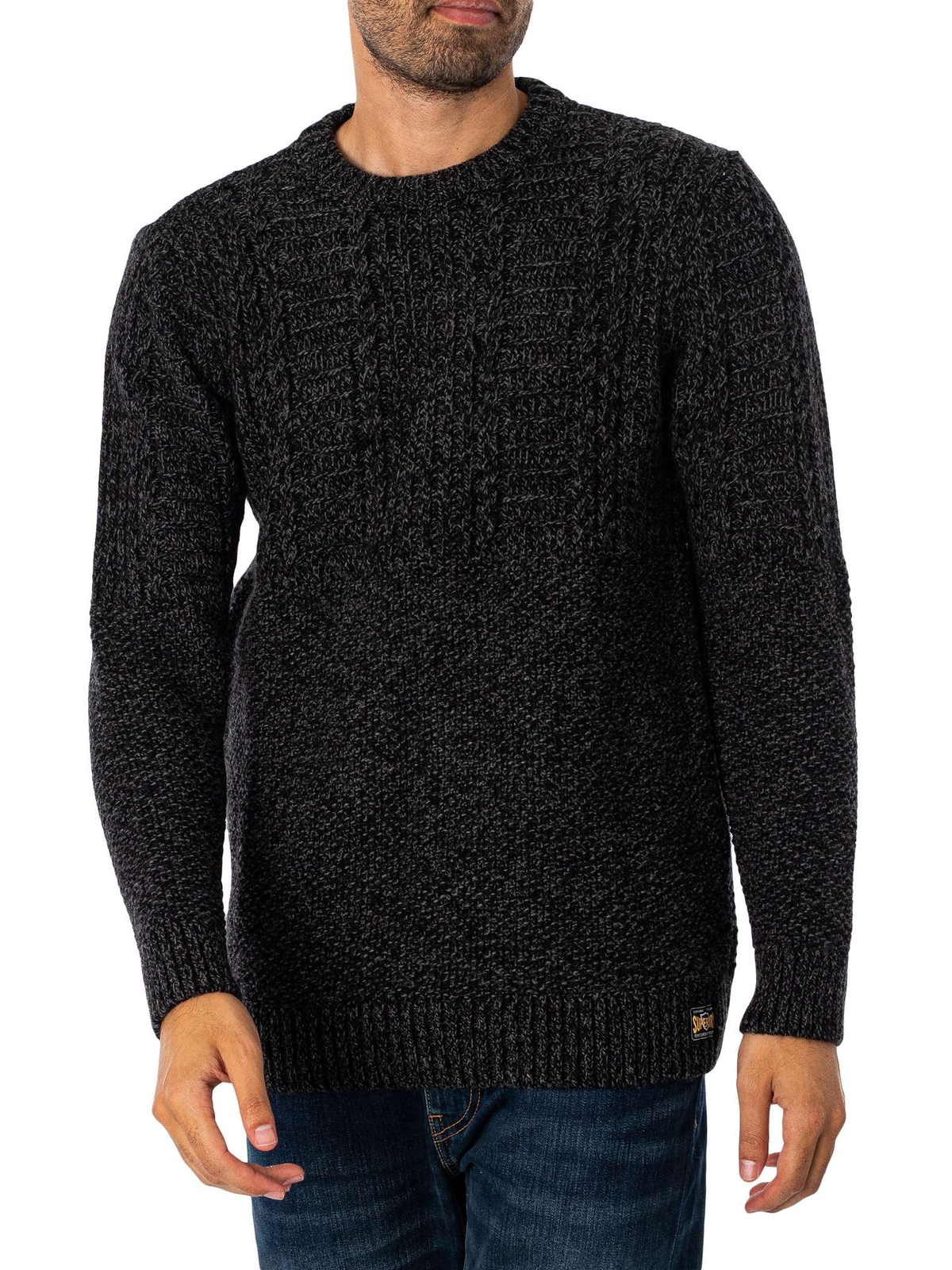 Мужской джемпер Jacob Cable Jumper Superdry черный 10090₽