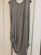AVA VIV GRAY STRETCH SIDE DRAWSTRING LIGHT WEIGHT SUMMER DRESS SIZE 1X