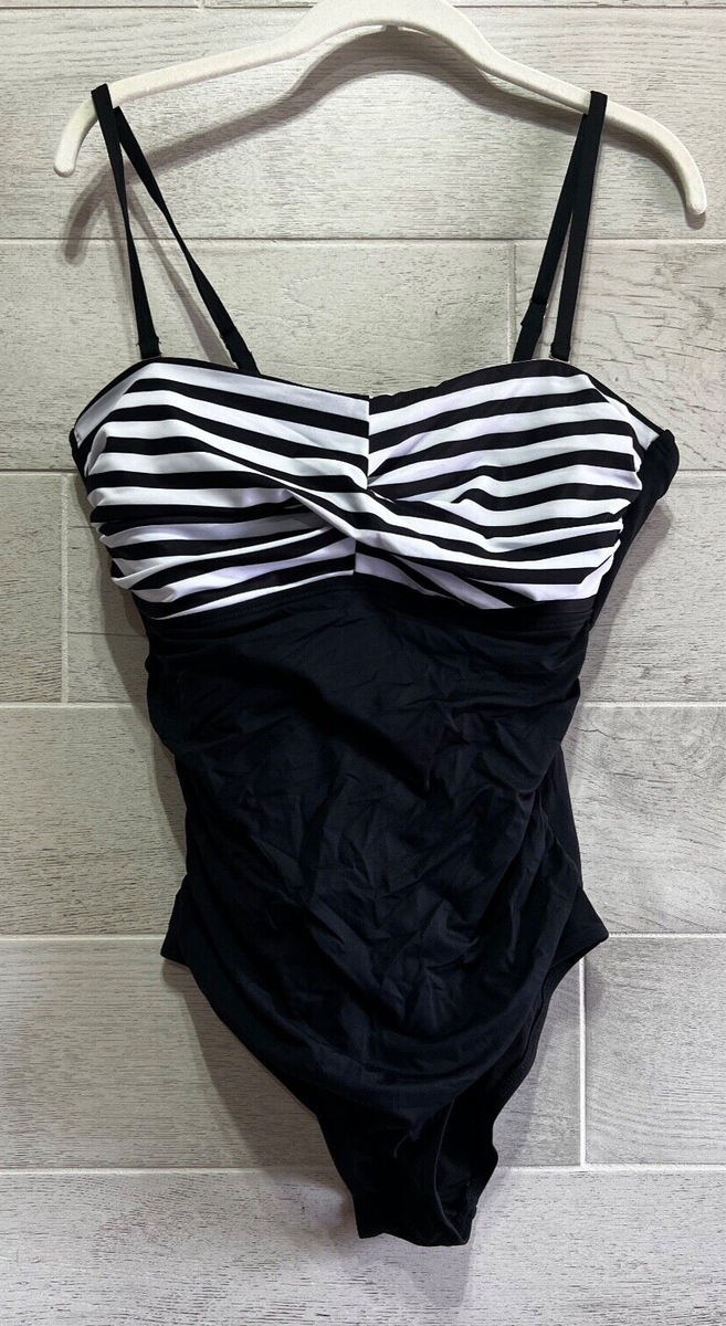 Yonique Plus Size One Piece Swimsuit - Tummy Control, Twist Front, Black, Sizes 12Plus-24Plus