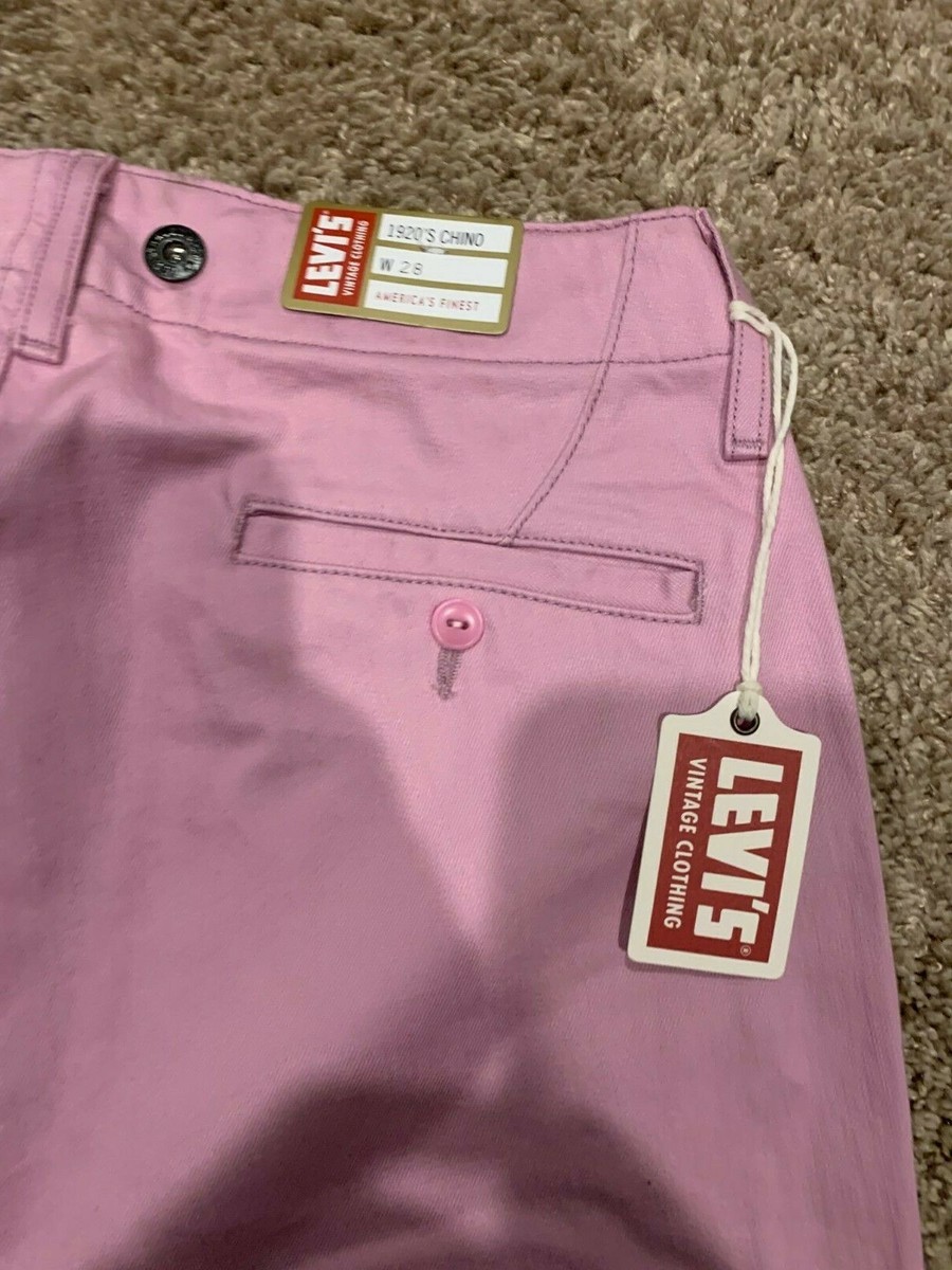 Levi's Vintage Clothing LVC 1920s Chino Trouser Mauve Pink Size 28