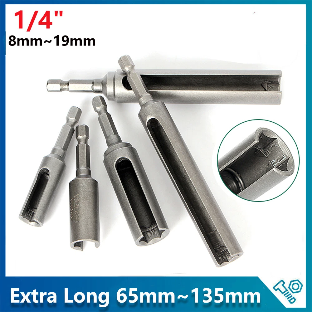 8mm 19mm Hex Deep Opening Socket Nut Driver Bit Slot Socket Impact