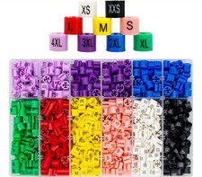900 Pcs Colored Clothes Hanger Markers Assortment kit- 9 Sizes XXS - 4XL Co...