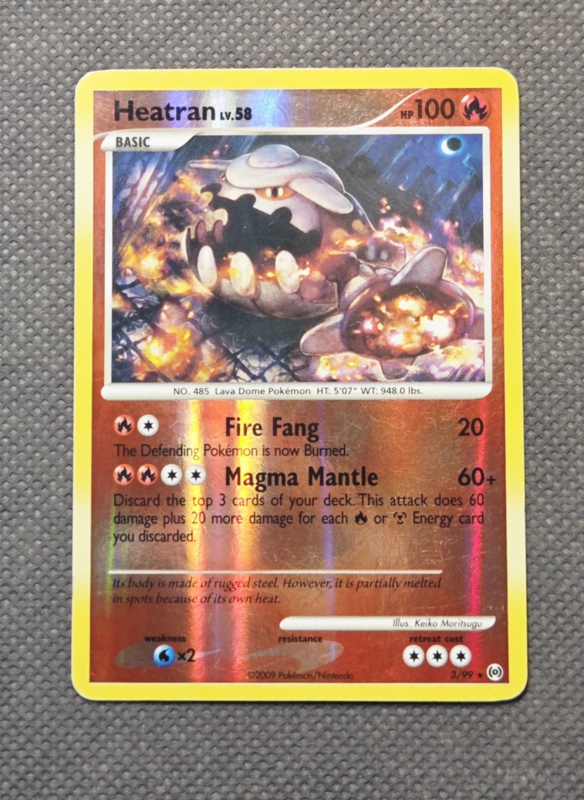 Heatran 3/99 Reverse Holo Rare (2009) Platinum Arceus Base TCG Pokemon Nintendo