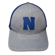 Port Authority Trucker Hat Gray Blue OSFM Snapback Mesh Heathered Adjustable