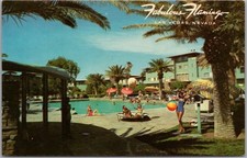 Vintage 1960s LAS VEGS Nevada Postcard "Fabulous Flamingo Hotel" Pool Scene