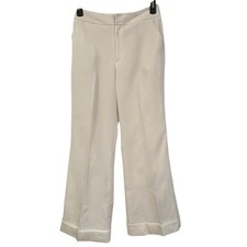 Vtg NWT Miss Holly Wide Leg Cuffed Pants White Size 14 RUNS SMALL 70s Style