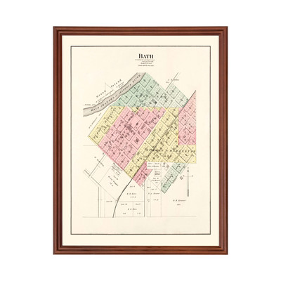 Old Map of Bath, IL 1891 - Vintage Bath Illinois Art
