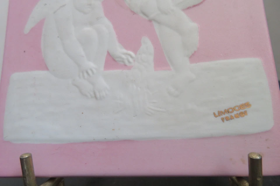Tableau Biscuit de Porcelaine LIMOGES Angelots - Photo 2/4