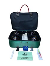 Taylor Elite Lawn Bowls Size 5 Medium Black Set w Bag Measure Accessories