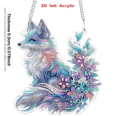 Diamond Art Fuchs hängendes Ornament Acryl Edelstein Handwerk.
