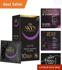 Elite Ultra-Thin Lubricated Latex-Free Condoms - 10 Count for Enhanced Intimacy
