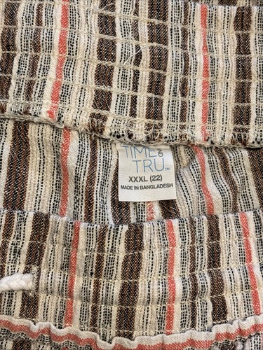 Time and Tru gestreifte lässige Leinenhose zum Überziehen - Damengröße XXXL 22 3XL - Bild 5 von 5