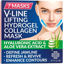 V Line Lifting Collagen Face Mask - Double Chin Strap for Women - Jawline Shaper