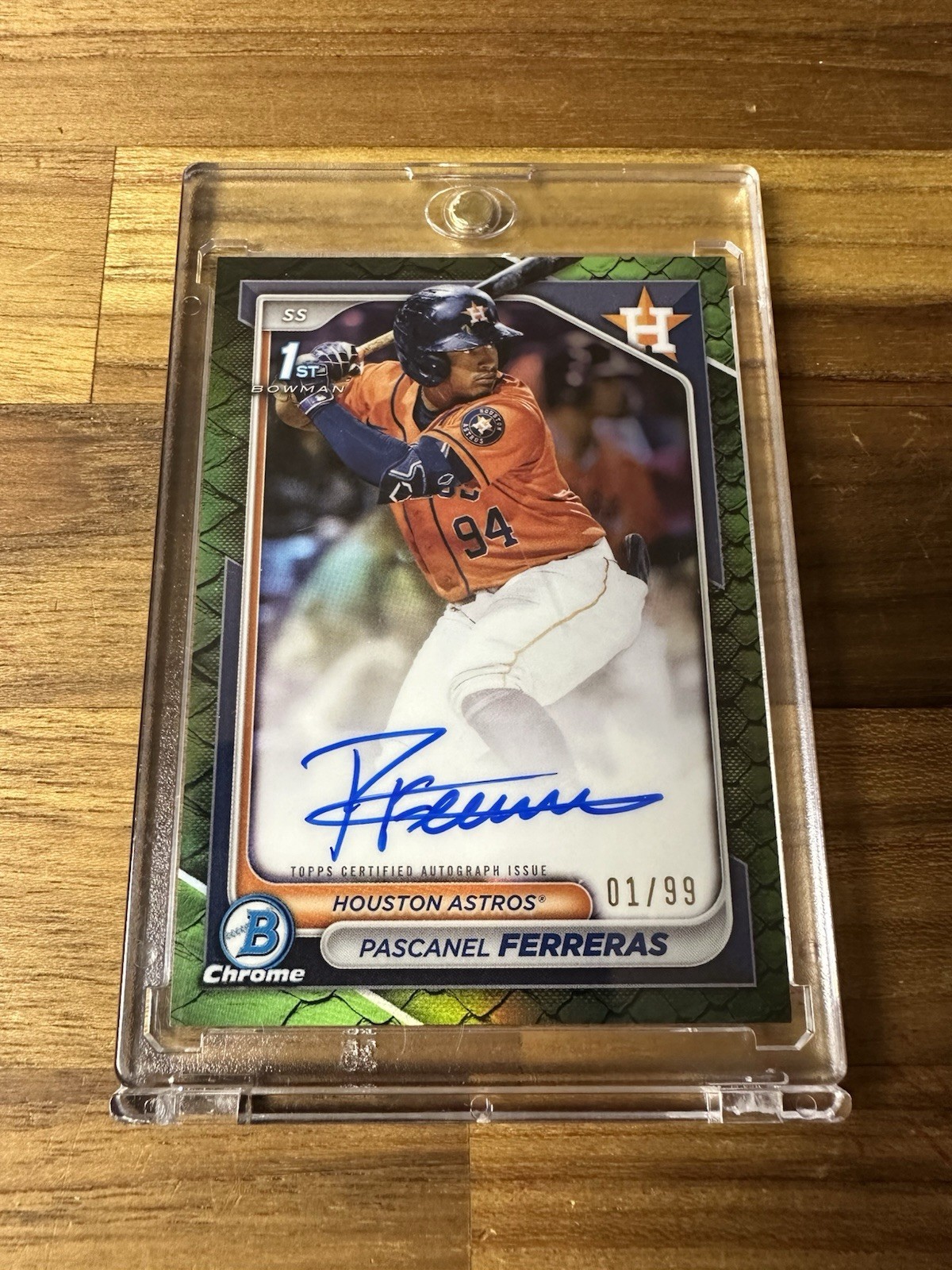 2024 Bowman Chrome Prospect Autographs Pascanel Ferreras #CPA-PF Green Rep /99