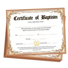 25 PCS Baptism Certificates for Church, Dedication Certificates Paper, Baby D...