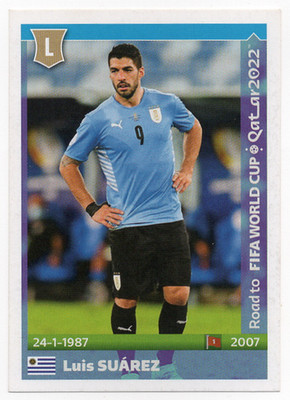 #570 Luis Suarez (Uruguay) Panini Road to FIFA World Cup Qatar 2022 Sticker