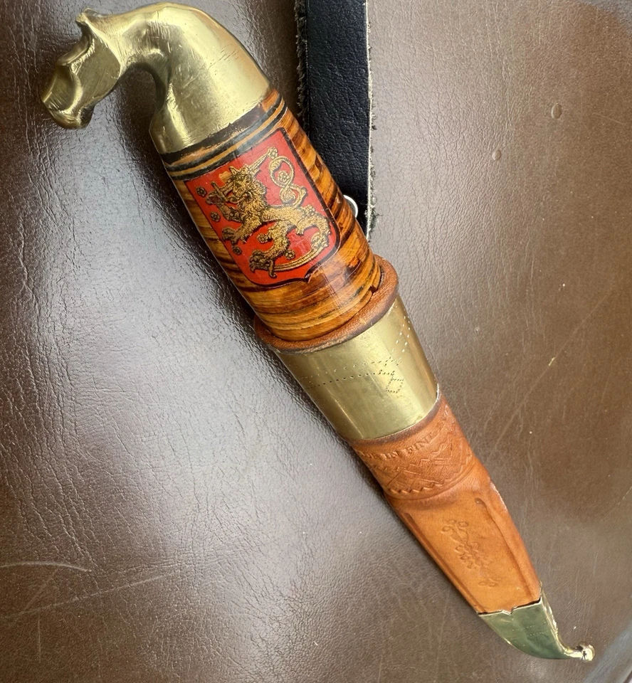 IISAKKI JARVENPAA PUUKKO KAUHAVA HORSE HEAD KNIFE SHEATH FINLAND - image 3 of 4