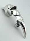 Vintage STERLING SILVER Goth Articulated Full Finger Armor Claw Ring 38gr