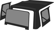 Soft Top Black Canvas 3 Clear Windows 97-06 For Jeep Wrangler
