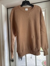 Offline by Aerie Women s Classic Crew Sweatshirt Relaxed Fit Light Brown S