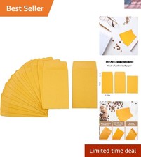 Homrelaxy 1 120 Pcs Small Coin Envelopes 2.25 x 3.5 with Gummed Flap, Yellow