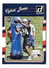 2016 DONRUSS FOOTBALL RC #310 CYRUS JONES BLUE PRESS PROOF ROOKIE CARD,PATRIOTS