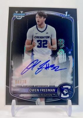2025-26 Bowman Chrome Mega Box Owen Freeman  Black Mojo Refractor 1st 4/10