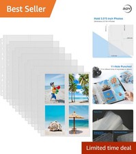 High Clarity Plastic Photo Sleeves - Heavy Duty 30-Pack for 3-Ring Binders