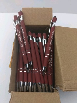 50pc Ballpoint Pen with Stylus Tip,Soft Touch Click Metal Pen,1.0mm Medium 