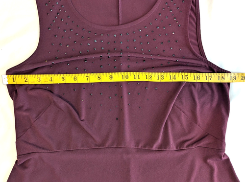 Apt 9 Womens OX Sleeveless Knit Cocktail Dress Burgundy Black Rhinestones Party - Picture 8 of 17