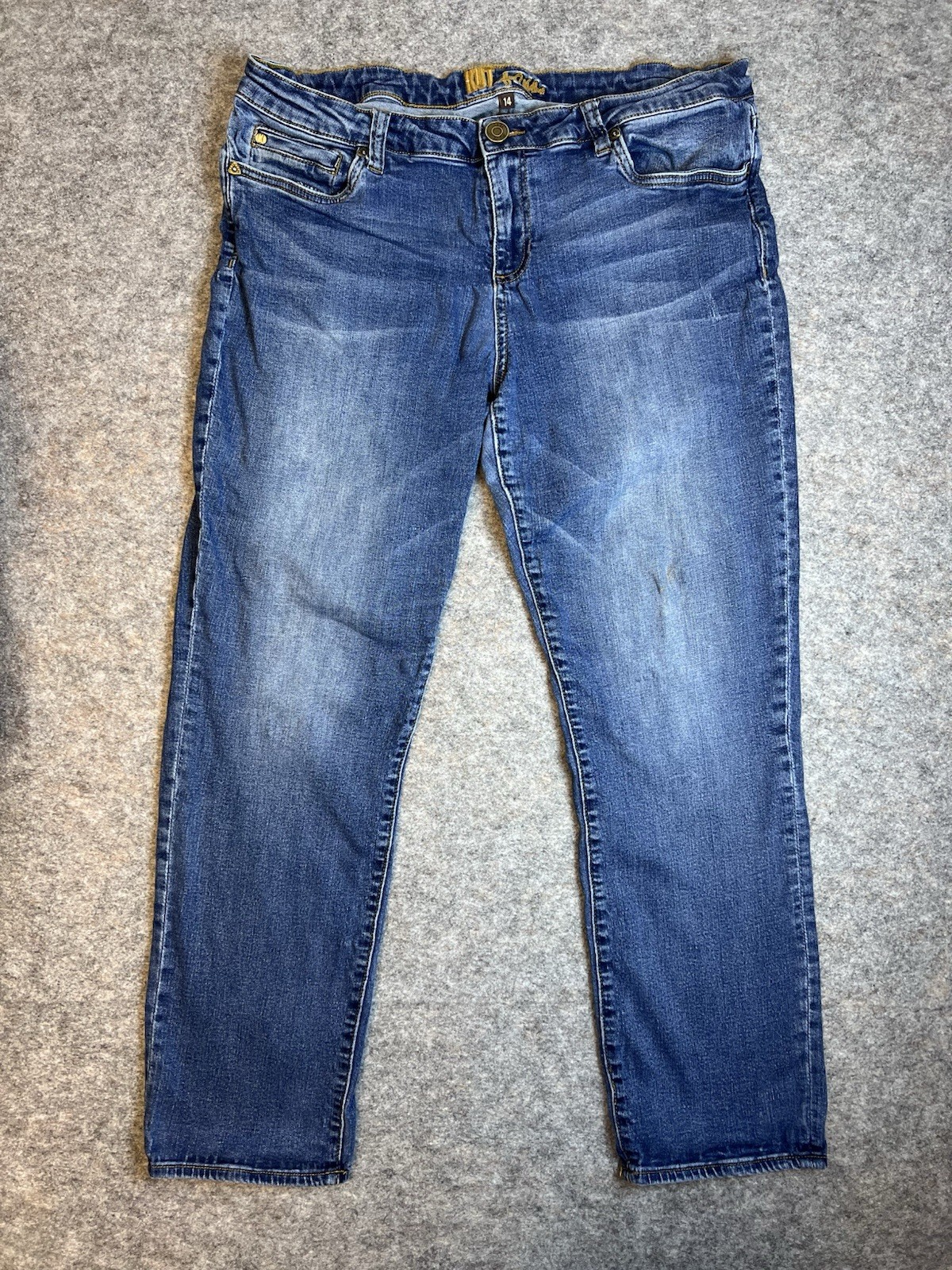 KUT from the Kloth Jeans Dark Wash Denim Straight Leg Size 14 stretch