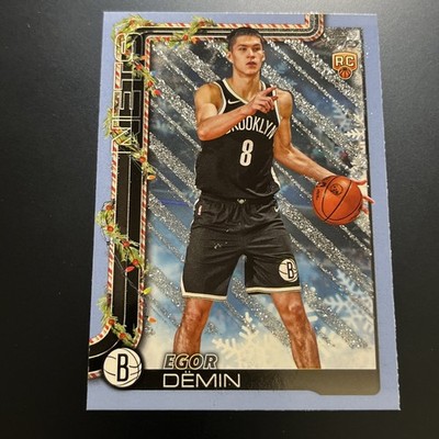 2025-26 Topps Holiday NBA Egor Demin LIGHT BLUE & WHITE GLITTER SP