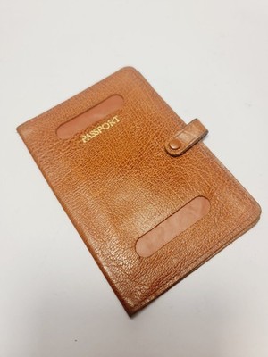 Bifold Passport Travel Wallet Vintage Brown Mantona Leather - Made in Britain