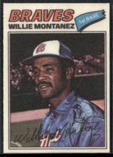 NM+ CLOTH TEST ISSUE WILLIE MONTANEZ 1977 TOPPS STICKER #29 NEAR MINT TPHLC-5457