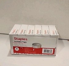 Staples Invisible Clear Tape 0.75 x 36 yds. 1 Core Transparent 6/package