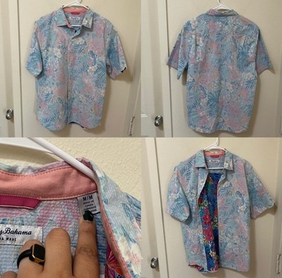  TOMMY BAHAMA  Mens Nova Wave Bloom Short Sleeve Button Down Shirt Floral