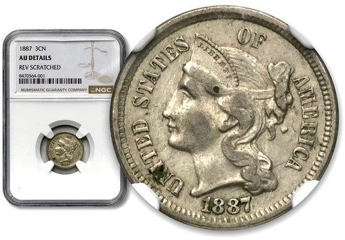 1887-P Three Cent Nickel — photo from the most recent tracked eBay sale
