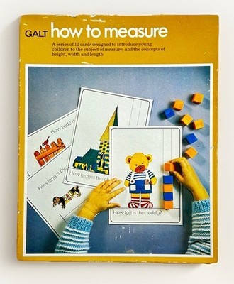 Galt How To Measure Educational Cards Set Blocks Math Learning Toy Vintage