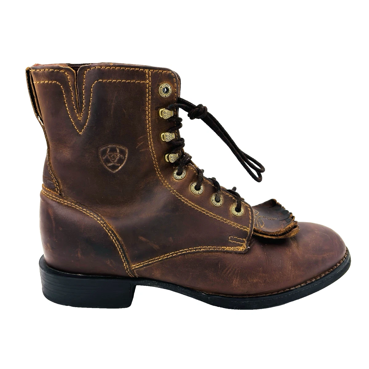 Ariat Men\'s Heritage Lacer Brown Leather Boots size 13 removable kiltie fringe Heritage Lacer Boots by Ariat main image 4
