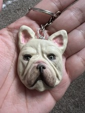 French Bulldog Keychain Charm Handmade