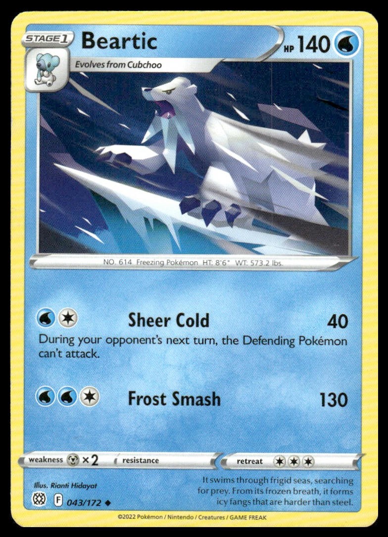 Beartic 043/172 Uncommon Brilliant Stars Pokemon Lightly Played