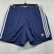 Adidas Mens Size M Blue Sprinter Three Stripe Athletic Shorts