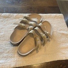 Birkenstock Florida Fresh Soft Footbed Nubuck Leather Sandcastle NEW 39 8 8.5